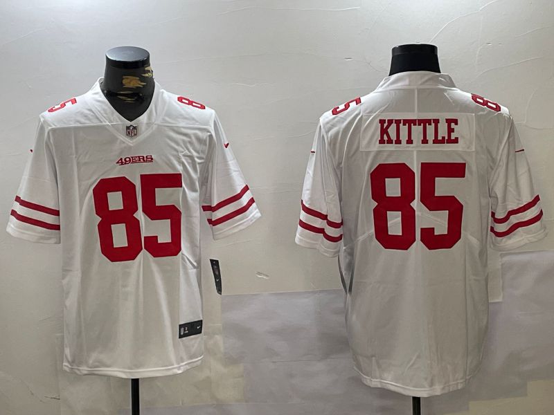 Men San Francisco 49ers #85 Kittle White 2024 Nike Vapor Limited NFL Jersey style 1